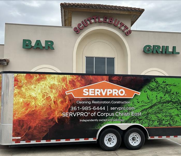 Trailer covered in SERVPRO Logo